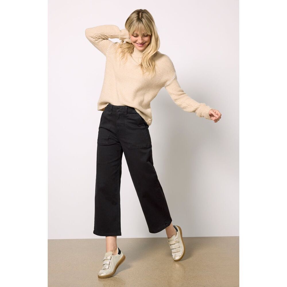 Evereve Pistola‎ Sophia Wide Leg Utility Jean Black Size 27